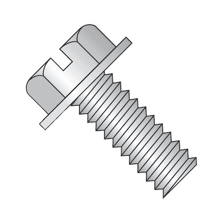 #10-24 X 3/16 In Slotted Hex Machine Screw, Plain 18-8 Stainless Steel, 100 PK